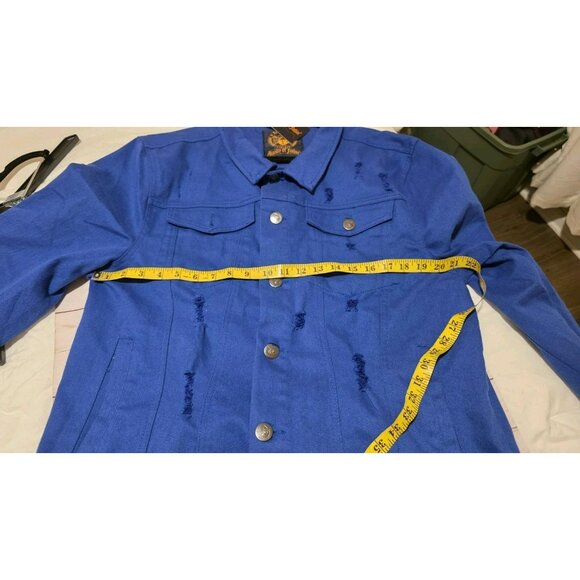 Ministry of Fashion Jean Jacket Womens Plus Size 2X Distress Moto Fall Blue NWT - Picture 8 of 11